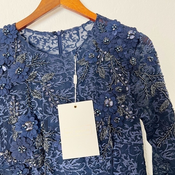 Mac Duggal Embellished Illusion Long Sleeve A Line Gown - Picture 7 of 10